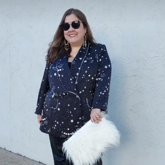 ELOQUII celestial print blazer size 14 - Picture 8 of 9